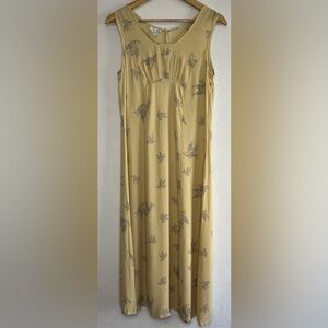 Vintage Zelda Women’s 100% Silk Dove Bird Print Midi Slip Dress Made in USA Sz M